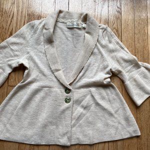 Cream Sweater with Detailed Bird Buttons